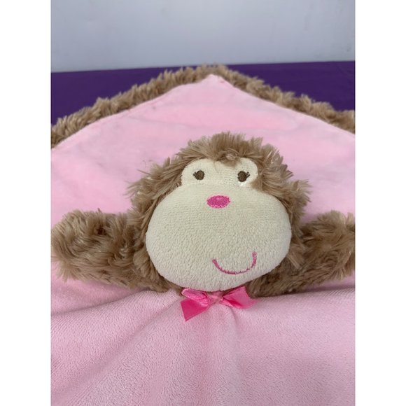 Baby Starters 2010 Monkey Rattle Security Blanket Lovie Too Cute Embroidered Flo - Picture 3 of 9
